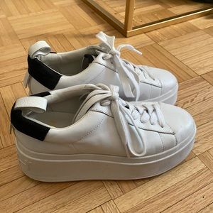 ASH platform white sneakers, size 6